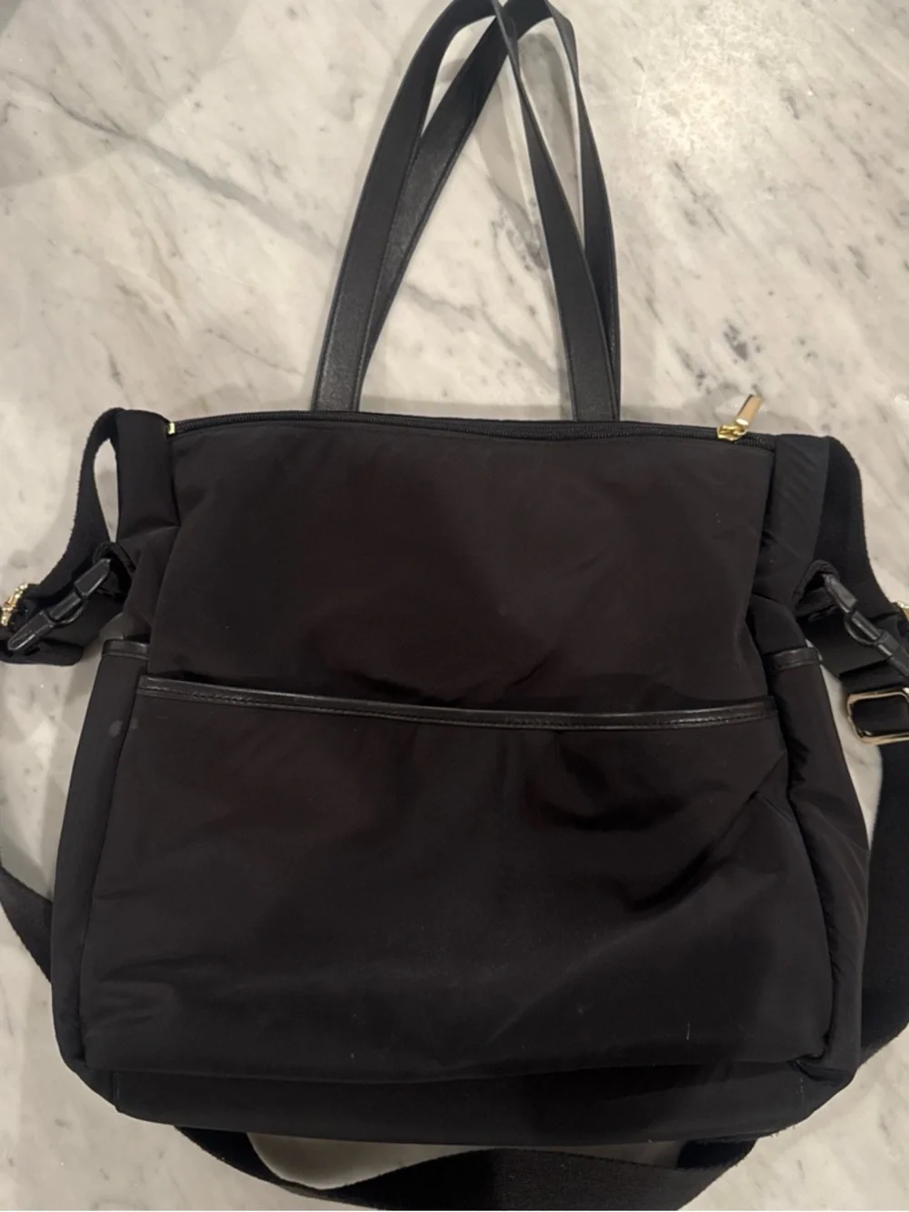 Tory Burch Black Nylon Tote Diaper Bag